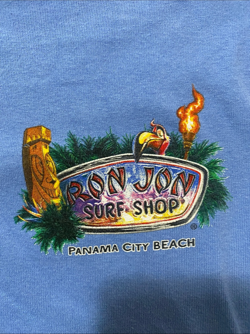 Ron Jon surf shop Mens size XXL Light Blue Short Sleeve Tee Panama City beach - Picture 5 of 16